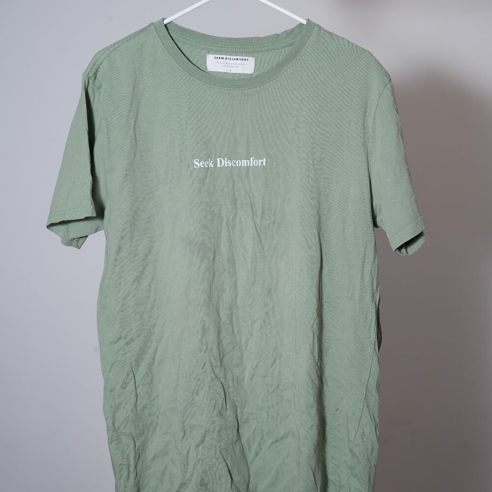 Pale Green Seek Discomfort Yes Theory Tee Shirt